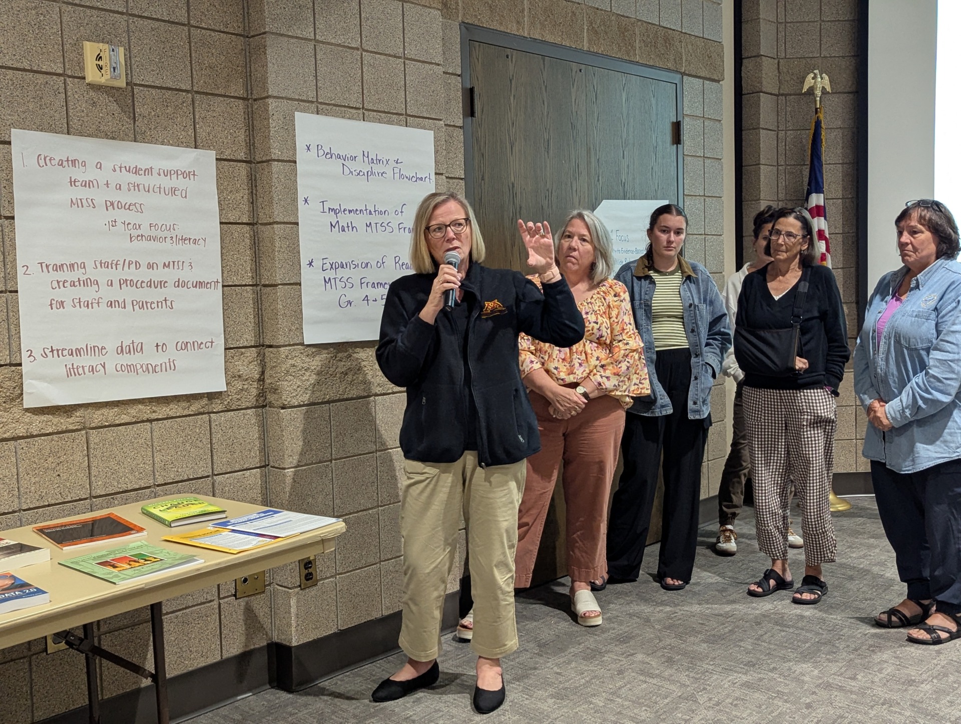 Catholic school principal shares insights with her colleagues at MTSS training.